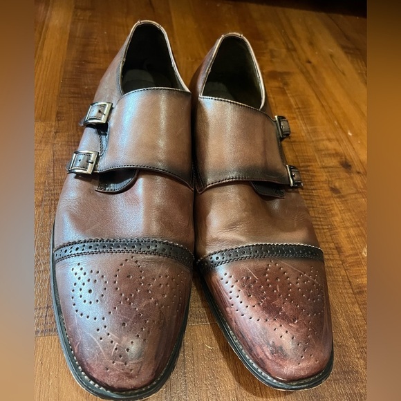 Asher Green Dress Shoes, Double Monk Strap Formal Mens Shoes 13 - Picture 8 of 9